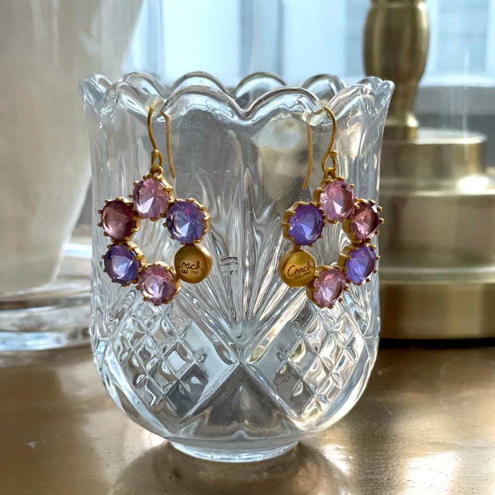 Coach Drop Earrings- semiprecious stones